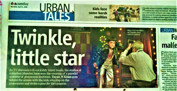 DNA Sunday Newspaper- 'TWINKLE TWINKLE LITTLE STAR JAY THAKKAR PLAYS WITH THE CAMERA'