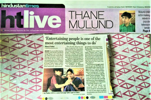 Hindustan Times Saturday Newspaper- 'Entertaining People is the most Entertaining Thing To Do'- JAY THAKKAR.